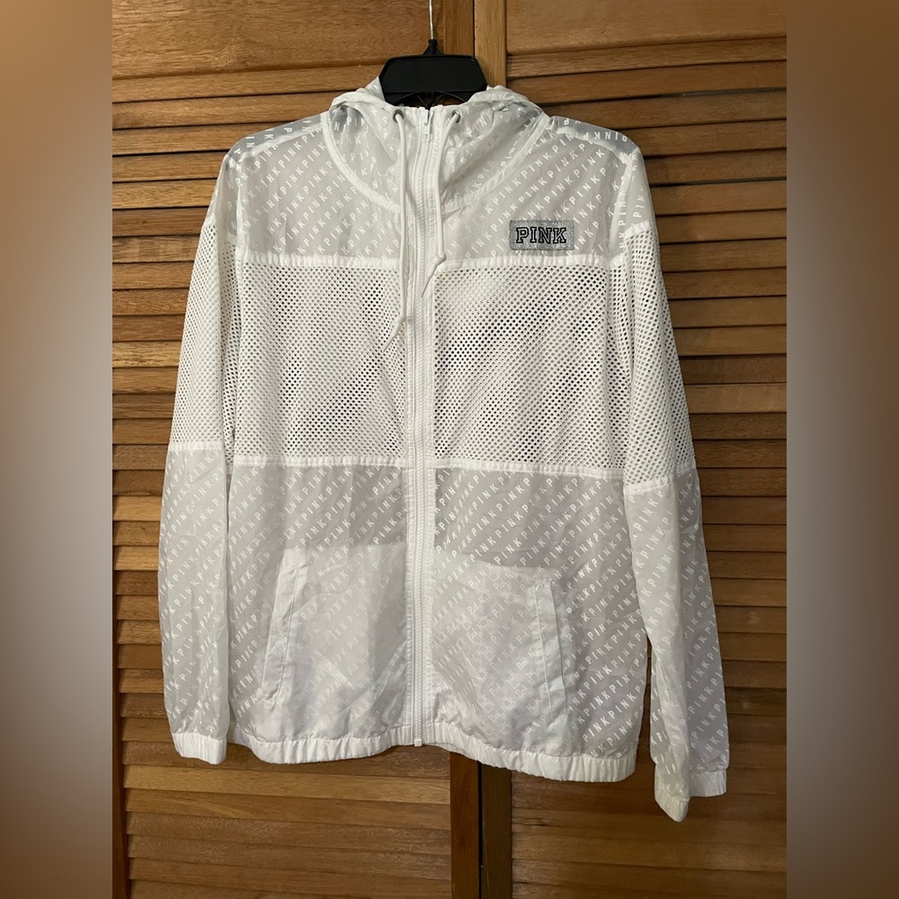PINK Victoria's Secret White Mesh Jacket